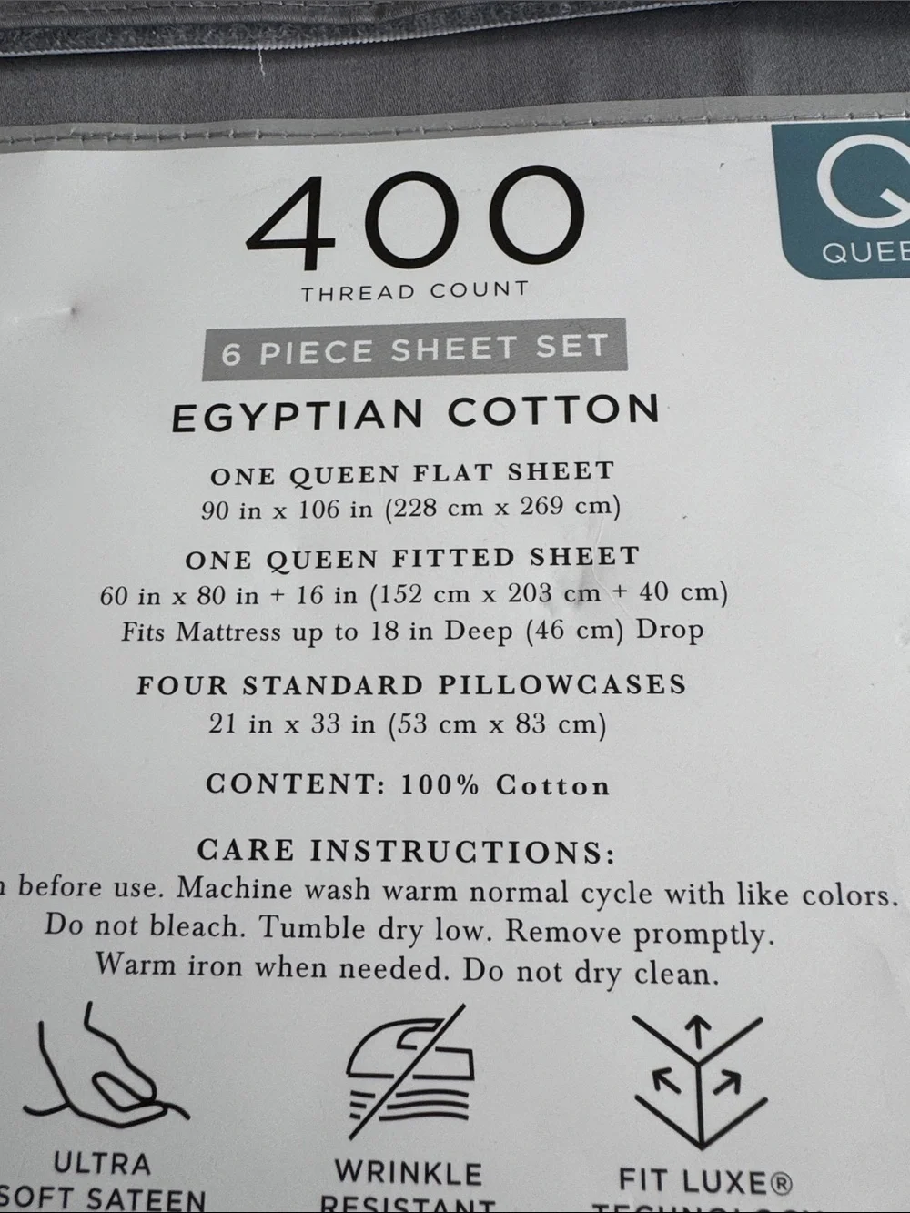 Hotel Signature Egyptian Cotton 400 Thread Count 6-Piece Sheet Set, NWT